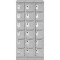 Petits casiers Clean Line, 6 niveaux, Bloc de 3, 36" x 18" x 82", Acier, Gris, Rivet (assembl&eacute;) Helyx Safety & Industrial Supplies