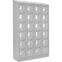 Petits casiers Clean Line, 6 niveaux, Bloc de 4, 48" x 18" x 82", Acier, Gris, Rivet (assembl&eacute;) Helyx Safety & Industrial Supplies