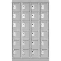Petits casiers Clean Line, 6 niveaux, Bloc de 4, 48" x 18" x 82", Acier, Gris, Rivet (assembl&eacute;) Helyx Safety & Industrial Supplies