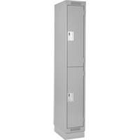 Casiers Clean Line, 2 niveaux, 12" x 18" x 76", Acier, Gris, Rivet (assembl&eacute;) Helyx Safety & Industrial Supplies
