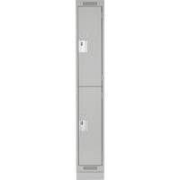 Casiers Clean Line, 2 niveaux, 12" x 18" x 76", Acier, Gris, Rivet (assembl&eacute;) Helyx Safety & Industrial Supplies