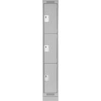 Casiers Clean Line, 3 niveaux, 12" x 18" x 76", Acier, Gris, Rivet (assembl&eacute;) Helyx Safety & Industrial Supplies