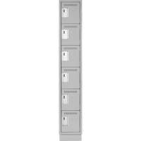 Clean Line Lockerette, 6 -tier, 12" x 18" x 76", Steel, Grey, Rivet (Assembled) Helyx Safety & Industrial Supplies