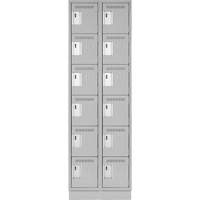 Petits casiers Clean Line, 6 niveaux, Bloc de 2, 24" x 18" x 76", Acier, Gris, Rivet (assembl&eacute;) Helyx Safety & Industrial Supplies