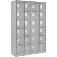 Petits casiers Clean Line, 6 niveaux, Bloc de 4, 48" x 18" x 76", Acier, Gris, Rivet (assembl&eacute;) Helyx Safety & Industrial Supplies