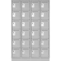 Petits casiers Clean Line, 6 niveaux, Bloc de 4, 48" x 18" x 76", Acier, Gris, Rivet (assembl&eacute;) Helyx Safety & Industrial Supplies