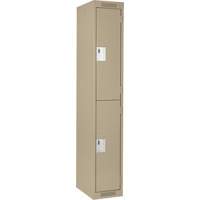 Clean Line Lockers, 2 -tier, 12" x 18" x 72", Steel, Beige, Rivet (Assembled) Helyx Safety & Industrial Supplies
