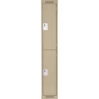 Clean Line Lockers, 2 -tier, 12" x 18" x 72", Steel, Beige, Rivet (Assembled) Helyx Safety & Industrial Supplies