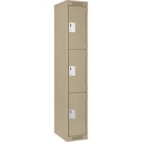 Casiers Clean Line, 3 niveaux, 12" x 18" x 72", Acier, Beige, Rivet (assembl&eacute;) Helyx Safety & Industrial Supplies