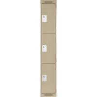 Casiers Clean Line, 3 niveaux, 12" x 18" x 72", Acier, Beige, Rivet (assembl&eacute;) Helyx Safety & Industrial Supplies