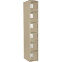 Petits casiers Clean Line, 6 niveaux, 12" x 18" x 72", Acier, Beige, Rivet (assembl&eacute;) Helyx Safety & Industrial Supplies