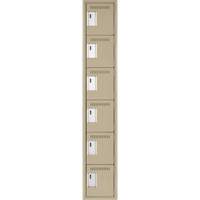 Petits casiers Clean Line, 6 niveaux, 12" x 18" x 72", Acier, Beige, Rivet (assembl&eacute;) Helyx Safety & Industrial Supplies