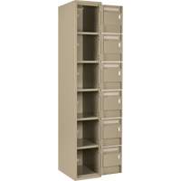 Petits casiers Clean Line, 6 niveaux, Bloc de 4, 48" x 18" x 72", Acier, Beige, Rivet (assembl&eacute;) Helyx Safety & Industrial Supplies