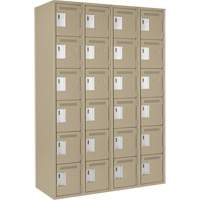 Petits casiers Clean Line, 6 niveaux, Bloc de 4, 48" x 18" x 72", Acier, Beige, Rivet (assembl&eacute;) Helyx Safety & Industrial Supplies