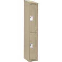 Casiers Clean Line, 2 niveaux, 12" x 18" x 78", Acier, Beige, Rivet (assembl&eacute;) Helyx Safety & Industrial Supplies