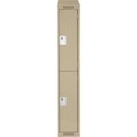 Casiers Clean Line, 2 niveaux, 12" x 18" x 78", Acier, Beige, Rivet (assembl&eacute;) Helyx Safety & Industrial Supplies