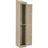 Casiers Clean Line, 2 niveaux, Bloc de 4, 48" x 18" x 78", Acier, Beige, Rivet (assembl&eacute;) Helyx Safety & Industrial Supplies