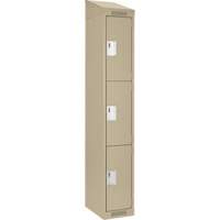 Casiers Clean Line, 3 niveaux, 12" x 18" x 78", Acier, Beige, Rivet (assembl&eacute;) Helyx Safety & Industrial Supplies