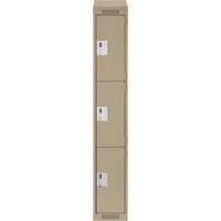Casiers Clean Line, 3 niveaux, 12" x 18" x 78", Acier, Beige, Rivet (assembl&eacute;) Helyx Safety & Industrial Supplies
