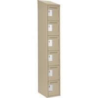 Clean Line Lockerette, 6 -tier, 12" x 18" x 78", Steel, Beige, Rivet (Assembled) Helyx Safety & Industrial Supplies