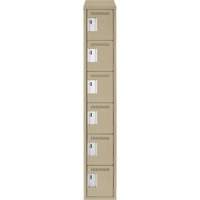 Clean Line Lockerette, 6 -tier, 12" x 18" x 78", Steel, Beige, Rivet (Assembled) Helyx Safety & Industrial Supplies