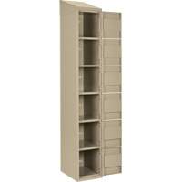 Petits casiers Clean Line, 6 niveaux, Bloc de 4, 48" x 18" x 78", Acier, Beige, Rivet (assembl&eacute;) Helyx Safety & Industrial Supplies