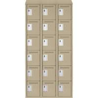 Petits casiers Clean Line, 6 niveaux, Bloc de 3, 36" x 18" x 78", Acier, Beige, Rivet (assembl&eacute;) Helyx Safety & Industrial Supplies