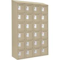 Petits casiers Clean Line, 6 niveaux, Bloc de 4, 48" x 18" x 78", Acier, Beige, Rivet (assembl&eacute;) Helyx Safety & Industrial Supplies