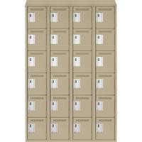 Petits casiers Clean Line, 6 niveaux, Bloc de 4, 48" x 18" x 78", Acier, Beige, Rivet (assembl&eacute;) Helyx Safety & Industrial Supplies