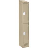 Casiers Clean Line, 2 niveaux, 12" x 18" x 82", Acier, Beige, Rivet (assembl&eacute;) Helyx Safety & Industrial Supplies