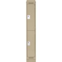 Casiers Clean Line, 2 niveaux, 12" x 18" x 82", Acier, Beige, Rivet (assembl&eacute;) Helyx Safety & Industrial Supplies