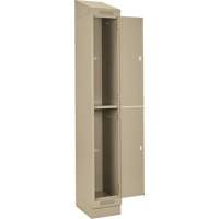 Casiers Clean Line, 2 niveaux, Bloc de 4, 48" x 18" x 82", Acier, Beige, Rivet (assembl&eacute;) Helyx Safety & Industrial Supplies