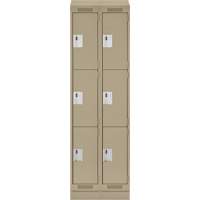 Casiers Clean Line, 3 niveaux, Bloc de 2, 24" x 18" x 82", Acier, Beige, Rivet (assembl&eacute;) Helyx Safety & Industrial Supplies