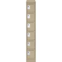 Clean Line Lockerette , 6 -tier, 12" x 18" x 82", Steel, Beige, Rivet (Assembled) Helyx Safety & Industrial Supplies