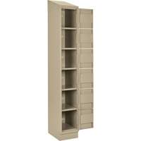 Petits casiers Clean Line, 6 niveaux, Bloc de 4, 48" x 18" x 82", Acier, Beige, Rivet (assembl&eacute;) Helyx Safety & Industrial Supplies