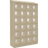 Petits casiers Clean Line, 6 niveaux, Bloc de 4, 48" x 18" x 82", Acier, Beige, Rivet (assembl&eacute;) Helyx Safety & Industrial Supplies