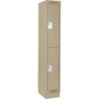 Casiers Clean Line, 2 niveaux, 12" x 18" x 76", Acier, Beige, Rivet (assembl&eacute;) Helyx Safety & Industrial Supplies
