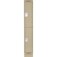 Casiers Clean Line, 2 niveaux, 12" x 18" x 76", Acier, Beige, Rivet (assembl&eacute;) Helyx Safety & Industrial Supplies