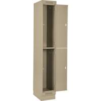 Casiers Clean Line, 2 niveaux, Bloc de 4, 48" x 18" x 76", Acier, Beige, Rivet (assembl&eacute;) Helyx Safety & Industrial Supplies