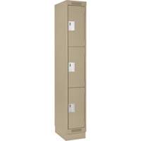 Casiers Clean Line, 3 niveaux, 12" x 18" x 76", Acier, Beige, Rivet (assembl&eacute;) Helyx Safety & Industrial Supplies