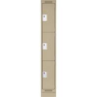 Casiers Clean Line, 3 niveaux, 12" x 18" x 76", Acier, Beige, Rivet (assembl&eacute;) Helyx Safety & Industrial Supplies