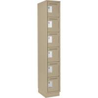 Petits casiers Clean Line, 6 niveaux, 12" x 18" x 76", Acier, Beige, Rivet (assembl&eacute;) Helyx Safety & Industrial Supplies
