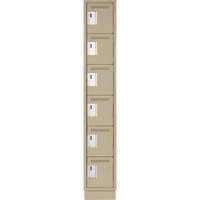 Petits casiers Clean Line, 6 niveaux, 12" x 18" x 76", Acier, Beige, Rivet (assembl&eacute;) Helyx Safety & Industrial Supplies