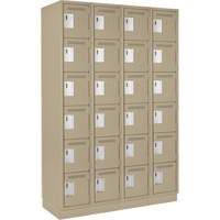 Petits casiers Clean Line, 6 niveaux, Bloc de 4, 48" x 18" x 76", Acier, Beige, Rivet (assembl&eacute;) Helyx Safety & Industrial Supplies