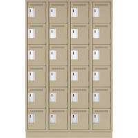 Petits casiers Clean Line, 6 niveaux, Bloc de 4, 48" x 18" x 76", Acier, Beige, Rivet (assembl&eacute;) Helyx Safety & Industrial Supplies