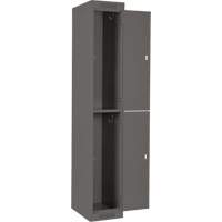 Casiers Clean Line, 2 niveaux, Bloc de 4, 48" x 18" x 72", Acier, Charbon, Rivet (assembl&eacute;) Helyx Safety & Industrial Supplies