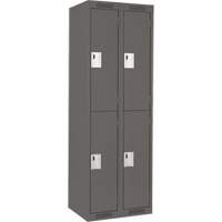 Casiers Clean Line, 2 niveaux, Bloc de 2, 24" x 18" x 72", Acier, Charbon, Rivet (assembl&eacute;) Helyx Safety & Industrial Supplies
