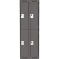 Casiers Clean Line, 2 niveaux, Bloc de 2, 24" x 18" x 72", Acier, Charbon, Rivet (assembl&eacute;) Helyx Safety & Industrial Supplies