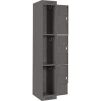 Casiers Clean Line, 3 niveaux, Bloc de 4, 48" x 18" x 72", Acier, Charbon, Rivet (assembl&eacute;) Helyx Safety & Industrial Supplies