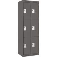 Casiers Clean Line, 3 niveaux, Bloc de 2, 24" x 18" x 72", Acier, Charbon, Rivet (assembl&eacute;) Helyx Safety & Industrial Supplies